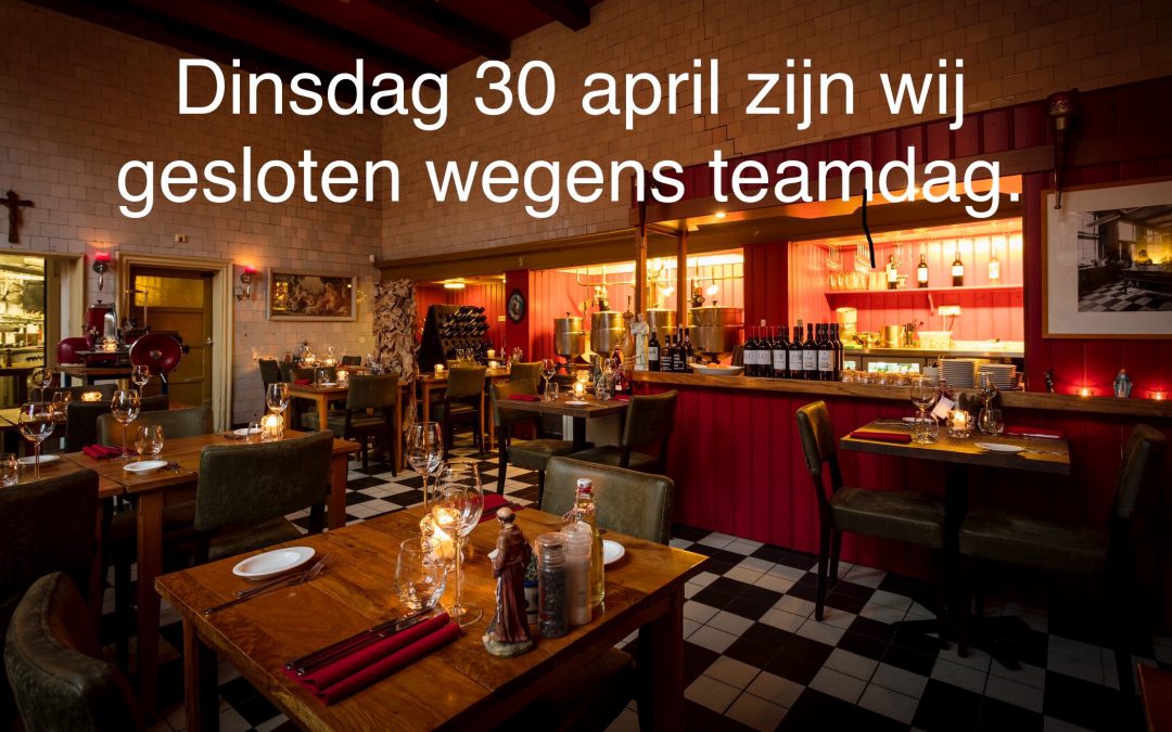 30 april gesloten